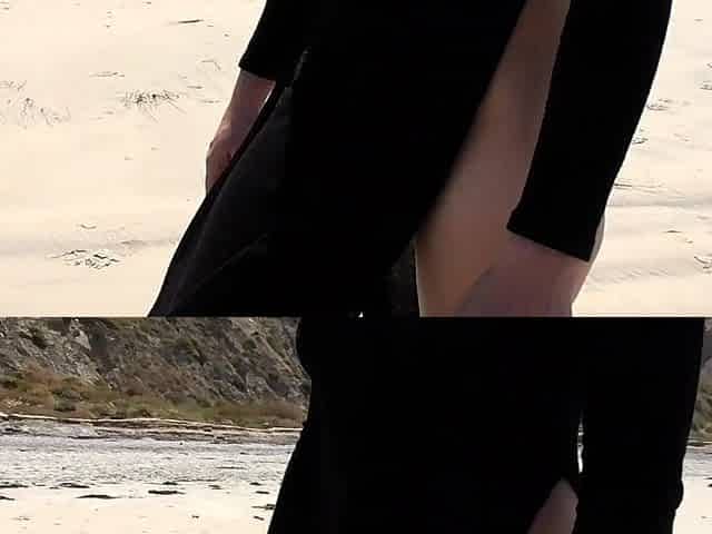 Shy Goth Exhibitionist - Beach Trek High Cut Gown