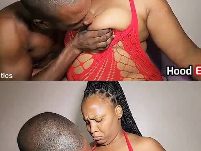 Sensual ebony enjoys hardcore cumshot with big ass blowjob