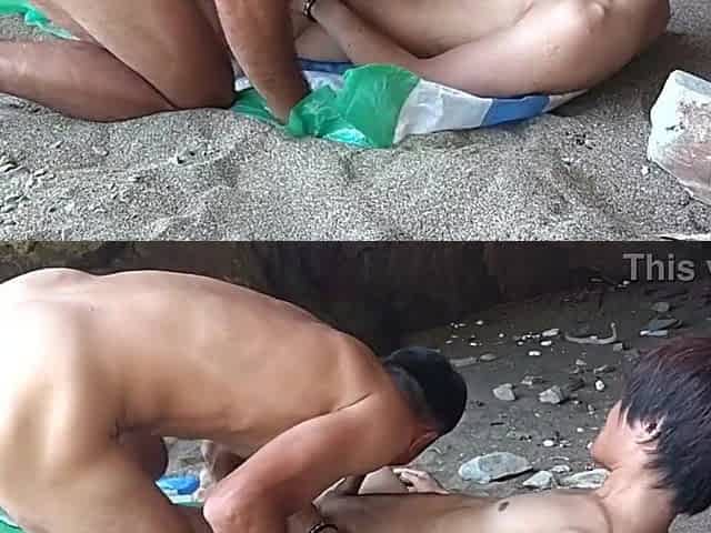 Screwing in the homo beach
