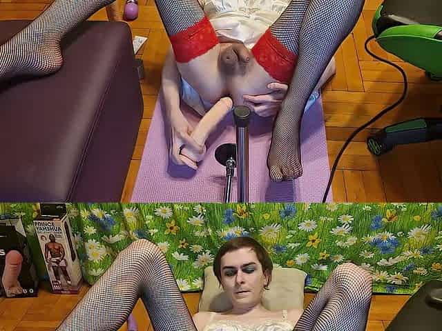 Sasha Earth solo homemade amateur anal Fuckikng Machine