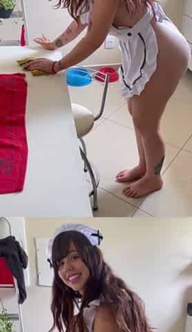 Uniformed amateur teen masturbating