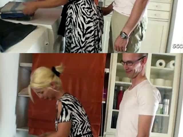 GERMAN STEP SON TEMPT STEP MUM TO GET 1ST CREAMPIE BANG