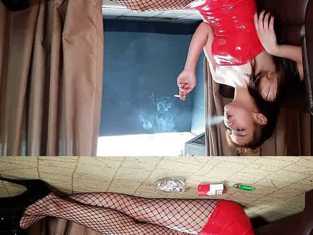 Asian beauty smoking