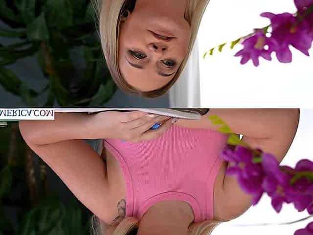 Petite cute blonde Rylee Blake gets her tight pussy broken in by her friend's brother