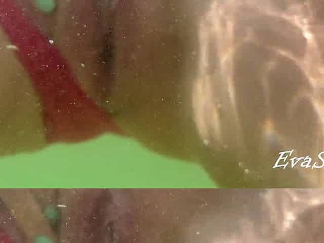 pissing and masturbating underwater at the sea public beach