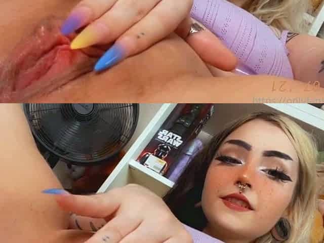Sexy blonde teen uses a toy on her pussy