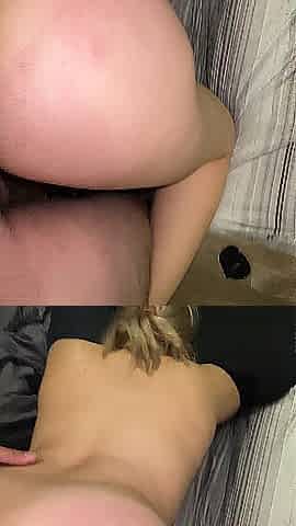 Blond Mexican large booty from behind