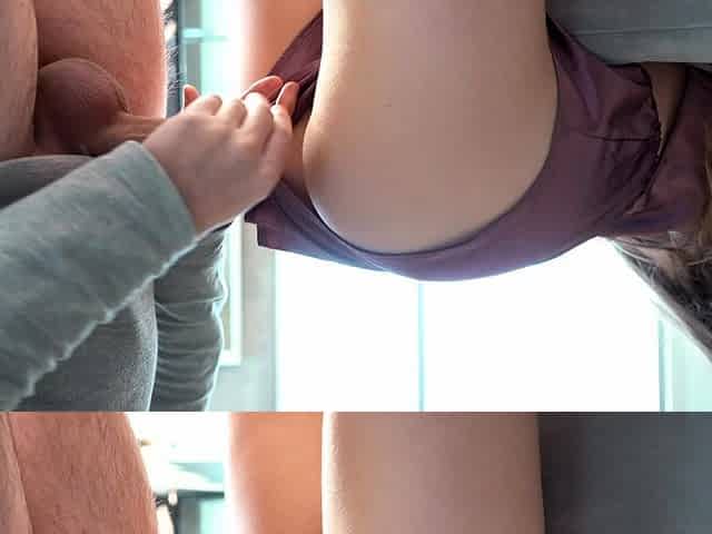 Flashing amateur babes doggystyling in a club
