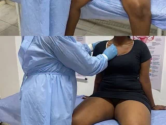 The doctor gave me a very detailed private scrutiny.