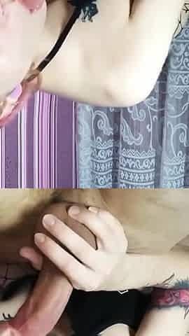 Sucked like a whore and jumped on the dick