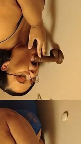Fat Slut Loves Sucking Her Dildo!