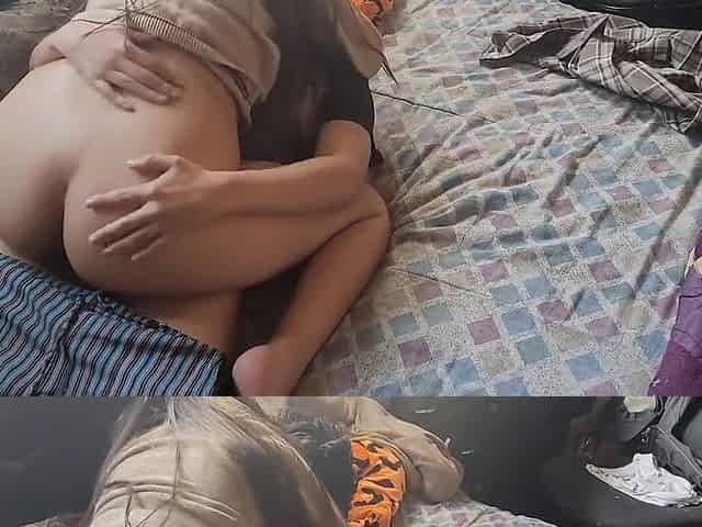 Movie scene amateur de una colegiala