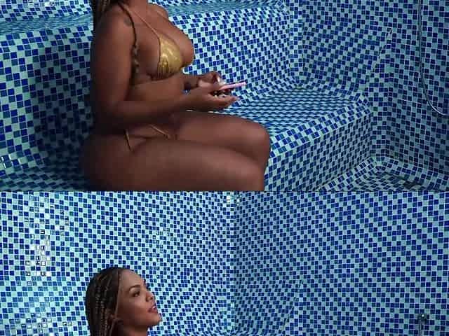 Curvy, black stepmom has sex with him in the sauna and makes him cum in her mouth