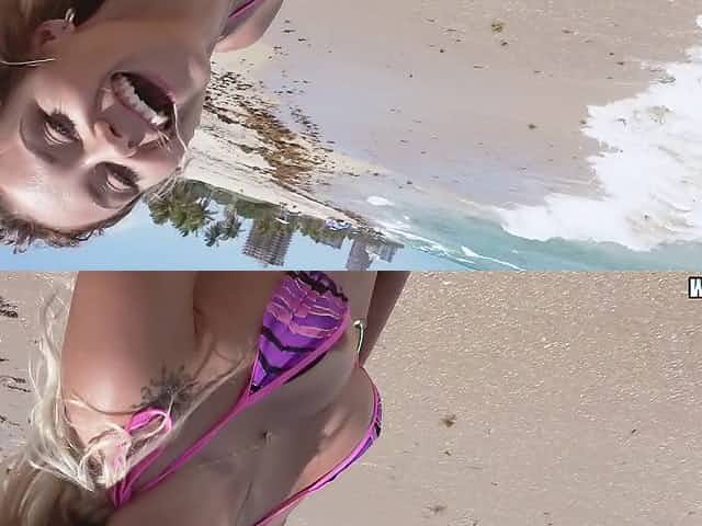 Hot ass blonde picked up on the beach and fucked in her tight asshole
