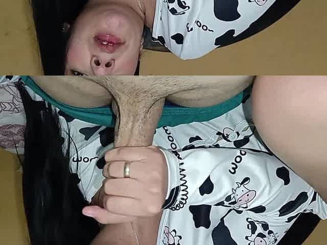 Latina Stepmom Really Wanting to Fuck Sucks My Cock Until She Gets All My Milk Out of Me - Real Amateur Sex
