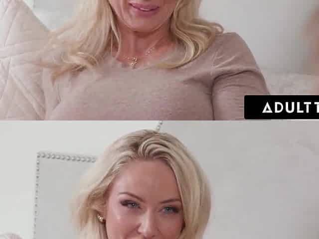 ADULT TIME - Nikki Nicole Tries three-Way WIth Stepmom Sadie Summers To Resolve If This babe's Lesbo Or Not!