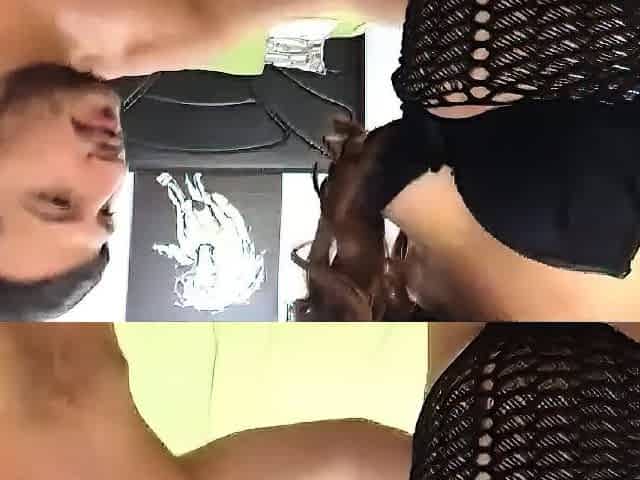 Nice tits slapping with a belt