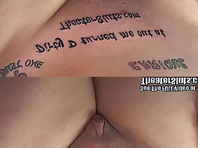 Blonde Hottie wit Awfull Tattoos Gang Banged in Porn Theater