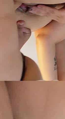Pussy with Big Clitoris Is Penetrated in Close-up