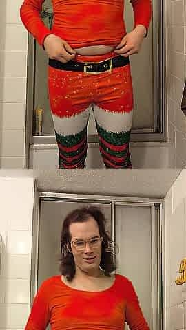 Santa Claus goes to take a shower