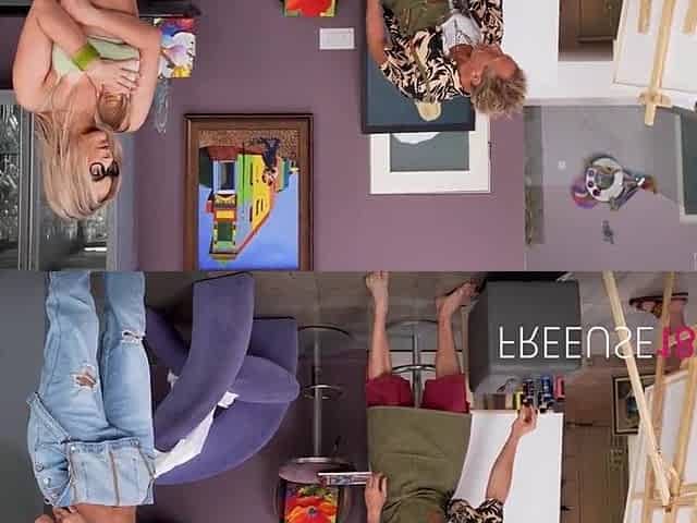 Stepsisters Ride The Art Instructor Whilst Painting Eachother Bare Having Sex