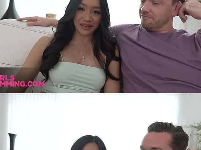 Oriental sweetheart Soaked & Sloppy Oral job and Rimjob
