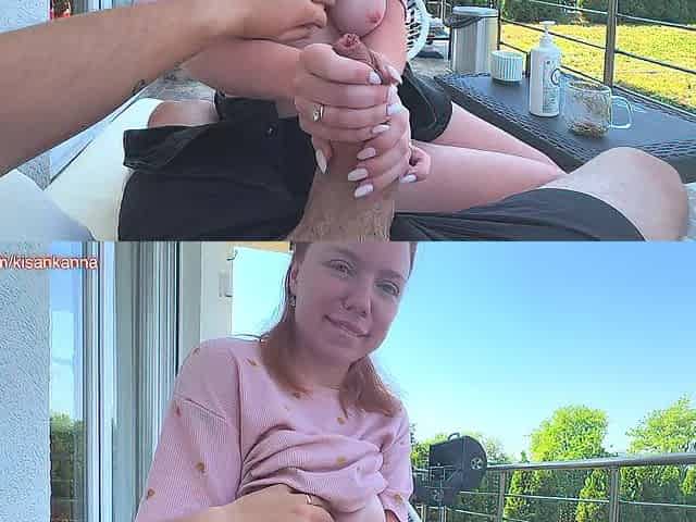 PUBLIC RISKY sex and GIANT EJACULATION on face!