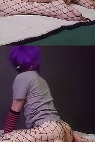 A slim femboy riding his vibrator