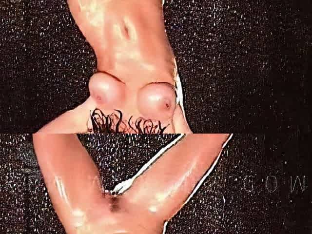 Amateur young brunette enjoys dildo on solo masturbation