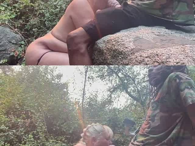 big beautiful woman oral pleasure in nature