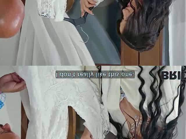 BRIDE4K. Bride cheated on her groom with a masculine wedding salon. Hot sex with Kama Oxi