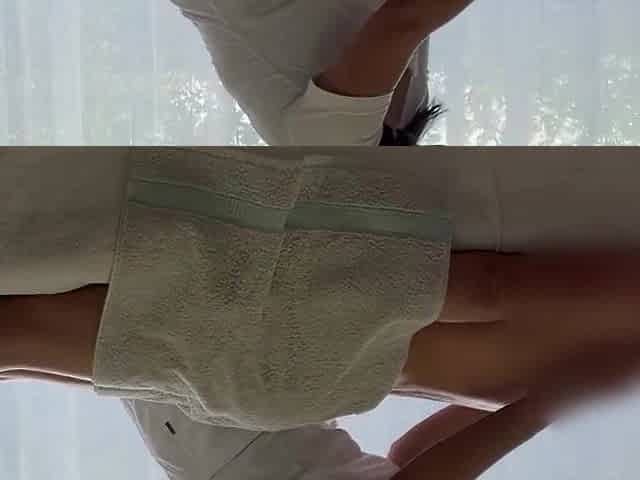 Oriental massage with massive load of a caucasian man