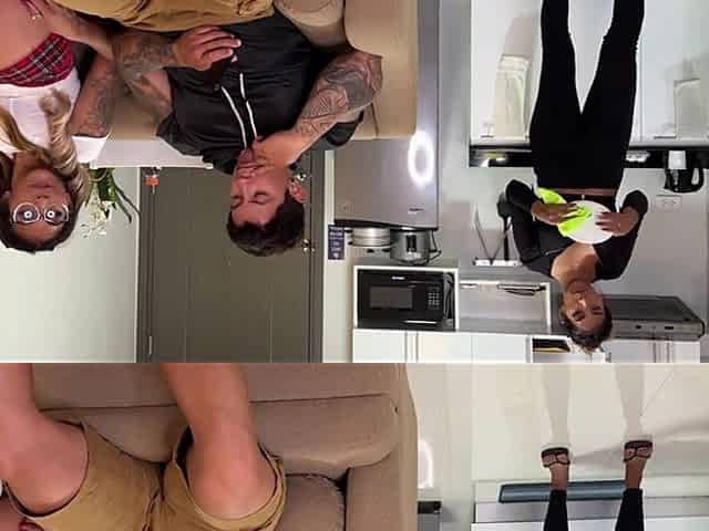 Naughty College Girl Fucks Her Mom's Boyfriend on the Couch and She Doesn't Notice