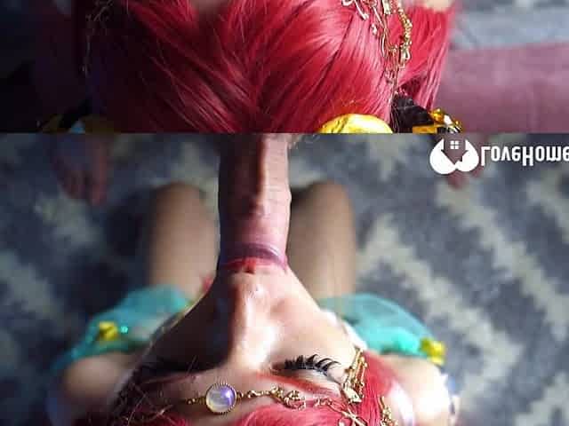 Redhead cosplayer devours dick before getting fucked