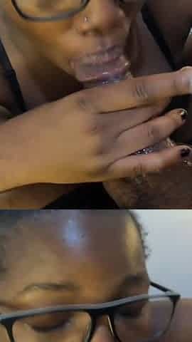 Black Bitch Loves It When You Make Her Stay on the Ground Between Your Legs Is Where She Enjoys Sucking Big Dick - Jhodez1