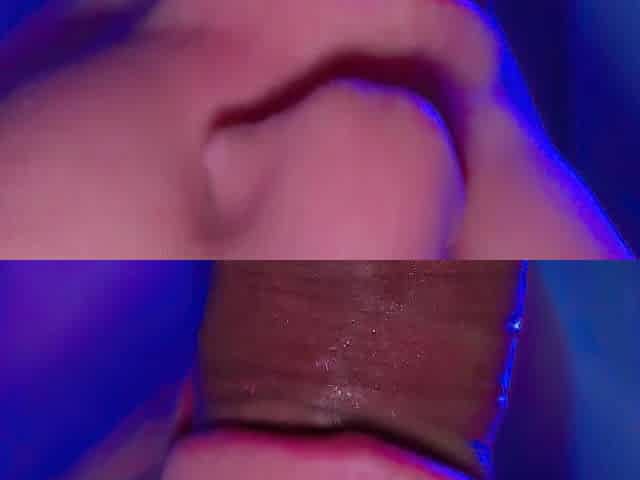 Oral close up Cum in throat