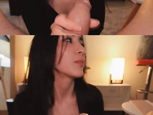 She Kneeled and Deepthroated His Huge Cock
