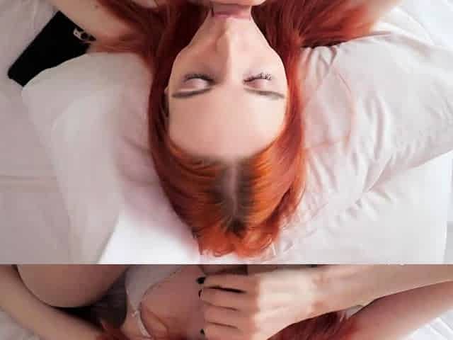 Caught Horny Redhead Masturbating, Fucked Her and Came on