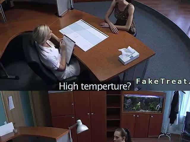 Lesbian Licking Patient On The Desk - Blonde Nurse