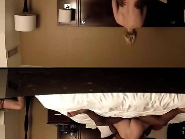 Slut wife fucks big black cock in hotel room and husband watches.
