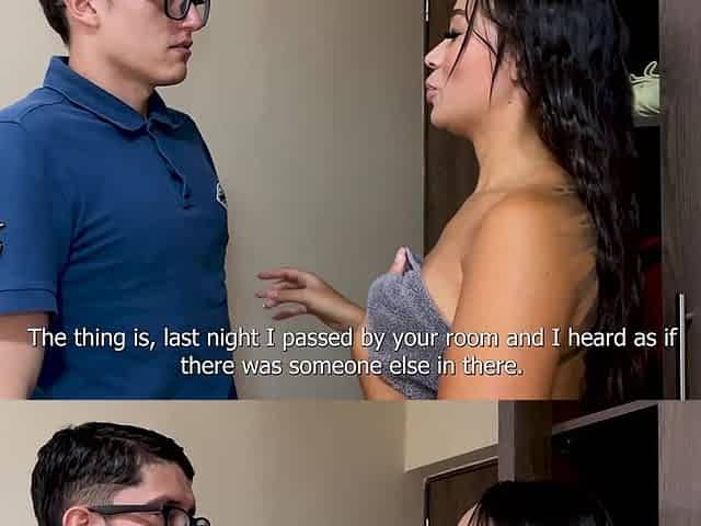 Sexy Curvy Plump-assed Latina Gal Tempts Her Nerdy Step-bro To Fuck Her Hard & Feed Her With His Cum