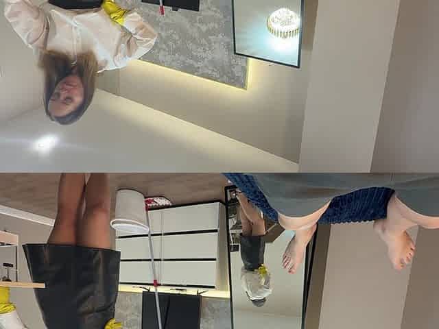 JOI's Wife Wearing Yellow Cleaning Gloves