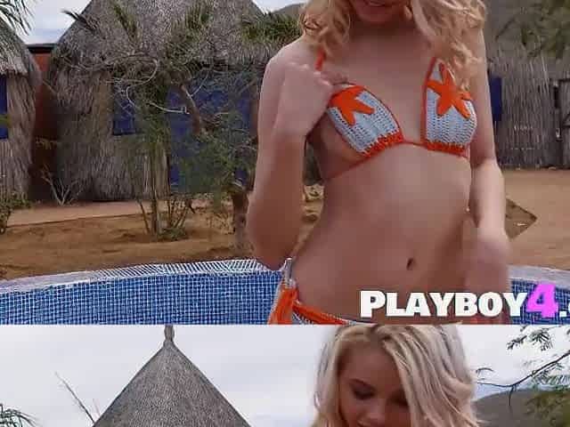 Small golden-haired Tabitha Elm sexy striptease and tiny melons hottie enjoyed it