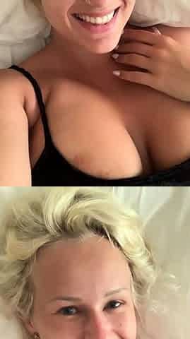 Cute blonde with big boobs solo