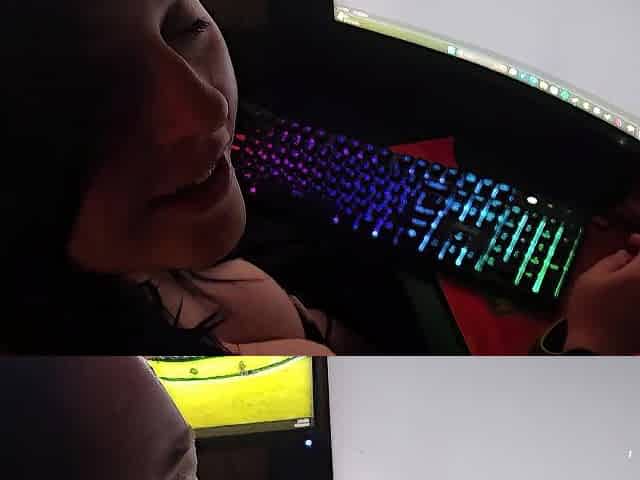 Sexy Brunette hair Secretary Working Overtime for Boss