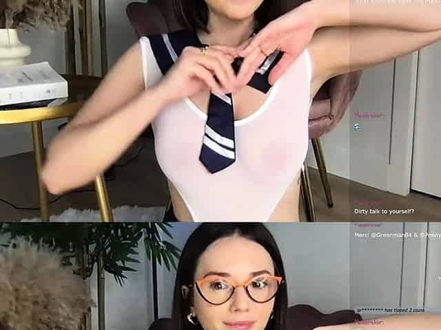 Busty brunette with big boobs rides cock