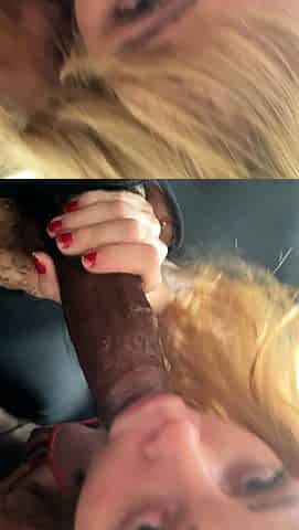 Sexy Slut Gives A Big Cock A Blowjob In The Car
