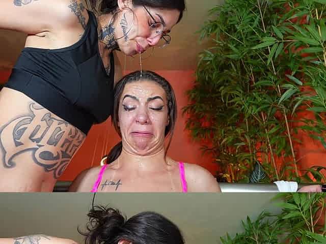 Lesbian Spit Swallow Trio - Swallow Liters of Finest Spit
