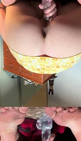 Tight sweet clit and ass solo toy fun