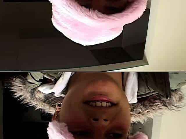 Small tit brunette gives a POV blowjob
